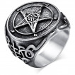 Bague du Diable en acier à pentacle
