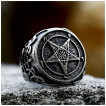 Bague du Diable en acier à pentacle
