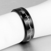 Bague en tungst�ne noir � �lectrocardiogramme coeur