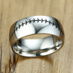 Bague homme acier � couture grav�e style baseball