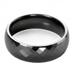 Bague homme c�ramique noire � facettes