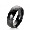 Bague homme c�ramique noire � facettes