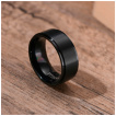 Bague homme en Titane noir � bandeau bross�