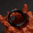 Bague homme en tungstene noir � bande bross�e