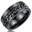 Bague homme noire en acier � chaine et chiffres romains