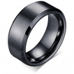 Bague homme noire en tungstene � bandeau bross�