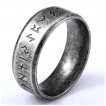 Bague homme viking en acier vieilli à runes