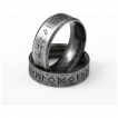 Bague homme viking en acier vieilli à runes