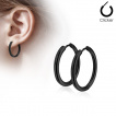 Boucles d'oreille créoles en acier plaqué IP - Noir