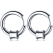 Boucles d'oreilles homme acier � cylindre concave (paire)