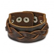 Bracelet cuir ajustable avec lanières tressées