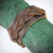 Bracelet cuir ajustable avec lanières tressées