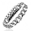 Bracelet homme en acier � plaque et maillons �caill�s