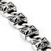 Bracelet homme en acier à plaquettes avec croix en relief