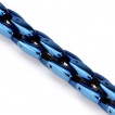 Bracelet homme en acier bleu à mailles carrées