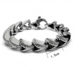 Bracelet homme acier � maillons style �cailles de dragon