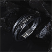 Bracelet homme similicuir et acier � symbole boussole