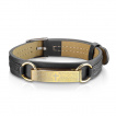 Bracelet homme similicuir noir à plaque avec prière gravée