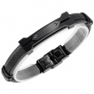 Bracelet homme similicuir à plaque d'acier en H rivetée