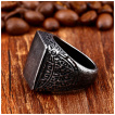 Chevalière homme style Antique en acier vieilli