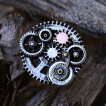 Ecarteur plug en acier � engrenages style Steampunk