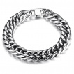 Bracelet homme � larges maillons style cubain en acier