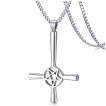 Pendentif acier croix de satan (invers�e et pentacle)