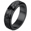 Bague homme noir acier � bandeau tournant martel�