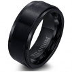 Bague homme en Titane noir � bandeau bross�