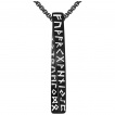 Pendentif homme noir pilier � runes vikings en acier (chaine incluse)