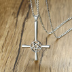 Pendentif acier croix de satan (invers�e et pentacle)