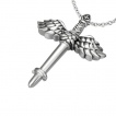 Pendentif acier épée gothique ailée