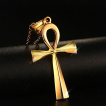 Pendentif croix égyptienne (Ânkh) dorée en acier
