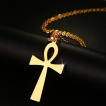 Pendentif croix égyptienne (Ânkh) dorée en acier