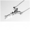 Pendentif gothique � squelette prisonnier oubli� en acier
