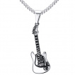 Pendentif guitare �lectrique en acier noirci