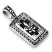 Pendentif homme en acier à frise bouclée et fleur de Lys