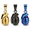 Pendentif homme en acier grenade couleur unie