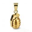 Pendentif homme en acier grenade couleur unie