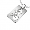 Pendentif homme acier plaque v�lo � bords arrondies