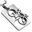 Pendentif homme acier plaque v�lo � bords arrondies
