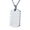 Pendentif homme en acier plaque à lignes rainurées