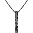 Pendentif homme noir pilier � runes vikings en acier (chaine incluse)