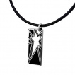 Pendentif homme plaque acier avec étoile rock