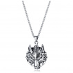 Pendentif homme � t�te de loup nordique en acier