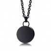 Pendentif médaillon rond acier noir dévissable (urne)