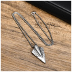 Pendentif pointe de fl�che � runes vikings en acier (avec chaine)