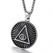 Pendentif rond � pyramide illuminati en acier