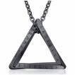 Pendentif Viking homme triangle noir � runes en acier