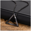 Pendentif Viking homme triangle noir � runes en acier
